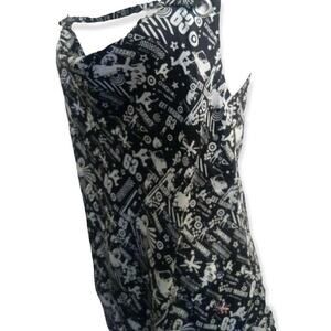 Ben Sherman vintage Get Trashed Rock icons Black Silk Tank Top Size M
